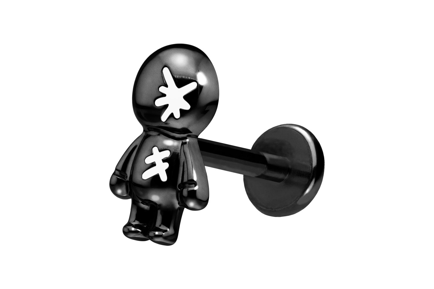 Titan Labret Piercing mit Push Fit PUPPE